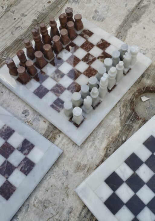 White & Brown Stone - Deep Red & Terracotta Handwoven Moroccan Rug