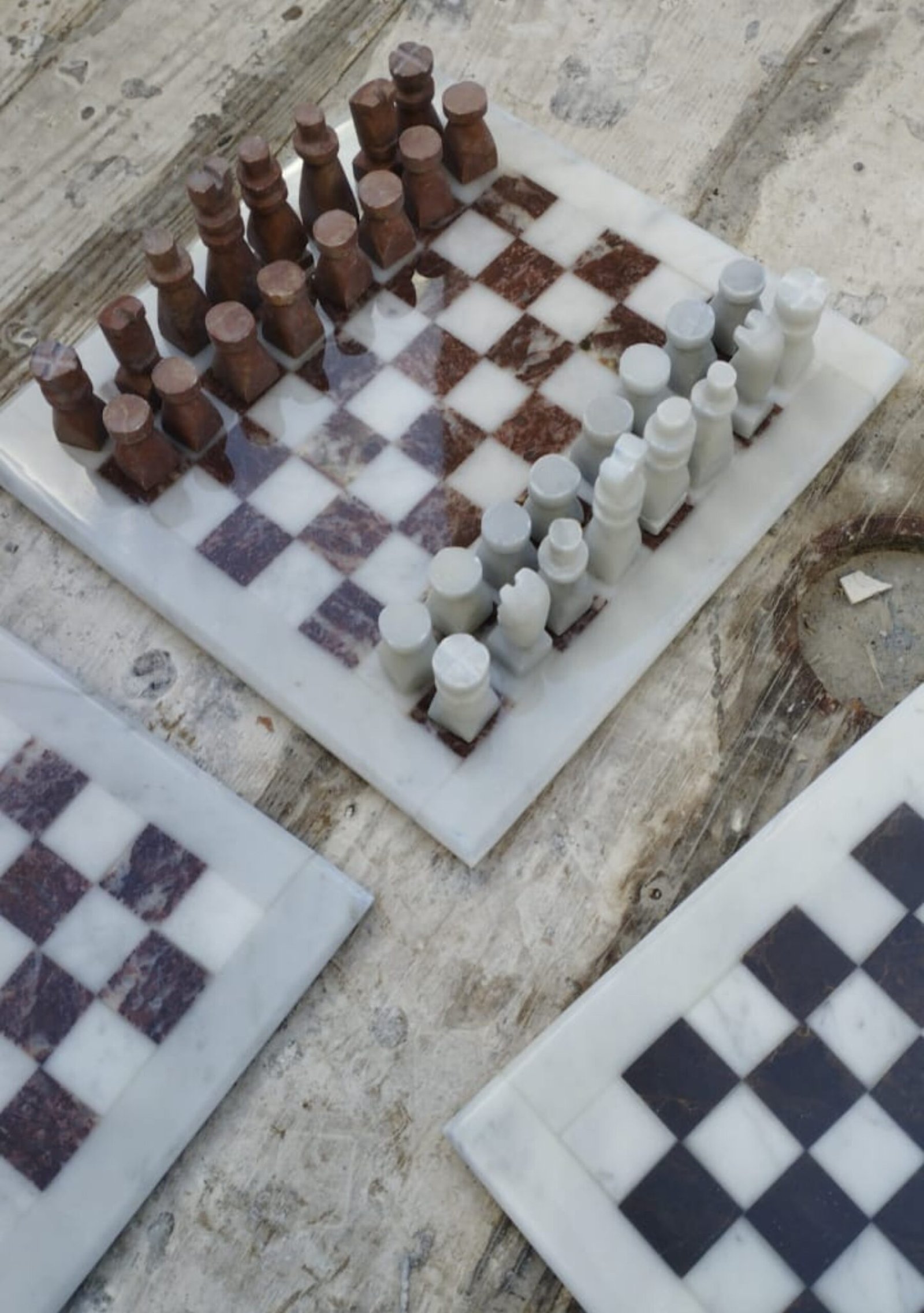 White & Brown Stone - Deep Red & Terracotta Handwoven Moroccan Rug
