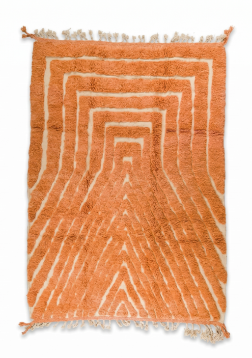 Terracotta Orange Geometric Pattern Wool