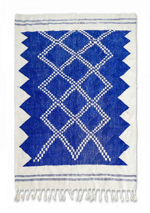 Majorelle Blue Geometric Flatweave