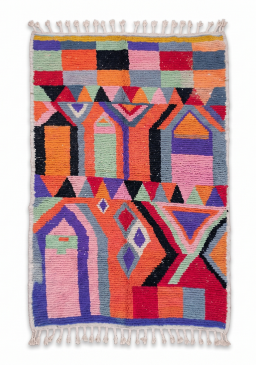 Vibrant Geometric Handwoven Berber Rug