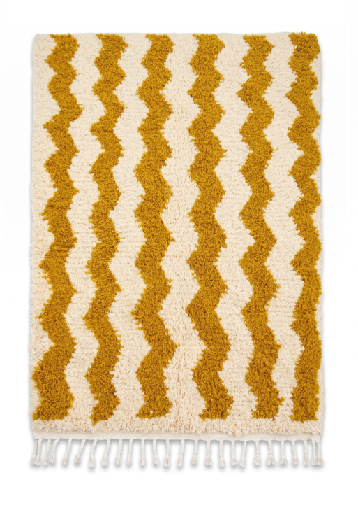 Mustard Yellow Wavy Pattern Wool
