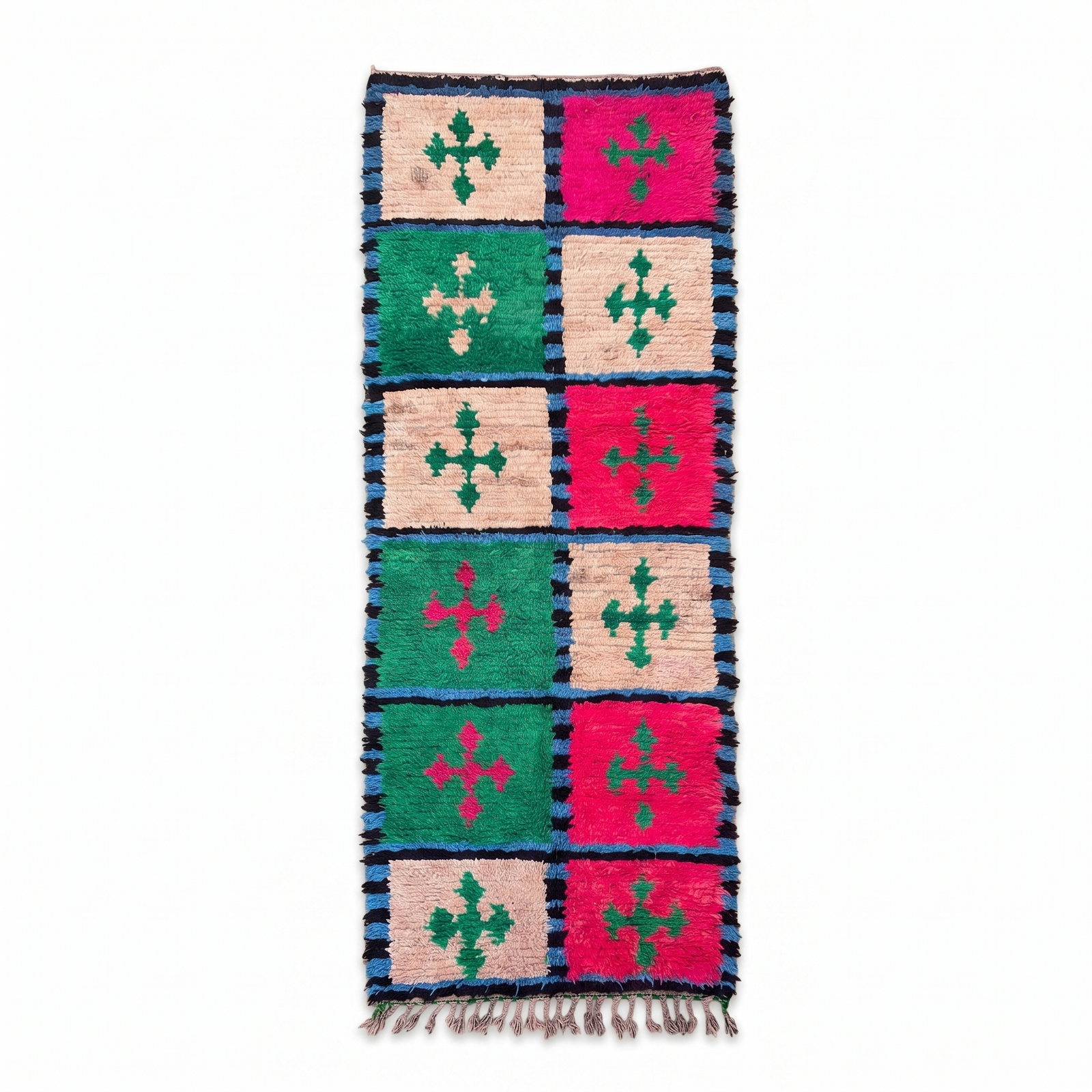 Handmade Colorful Geometric Runner Rug