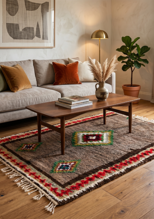Handwoven Vintage Moroccan Berber Rug