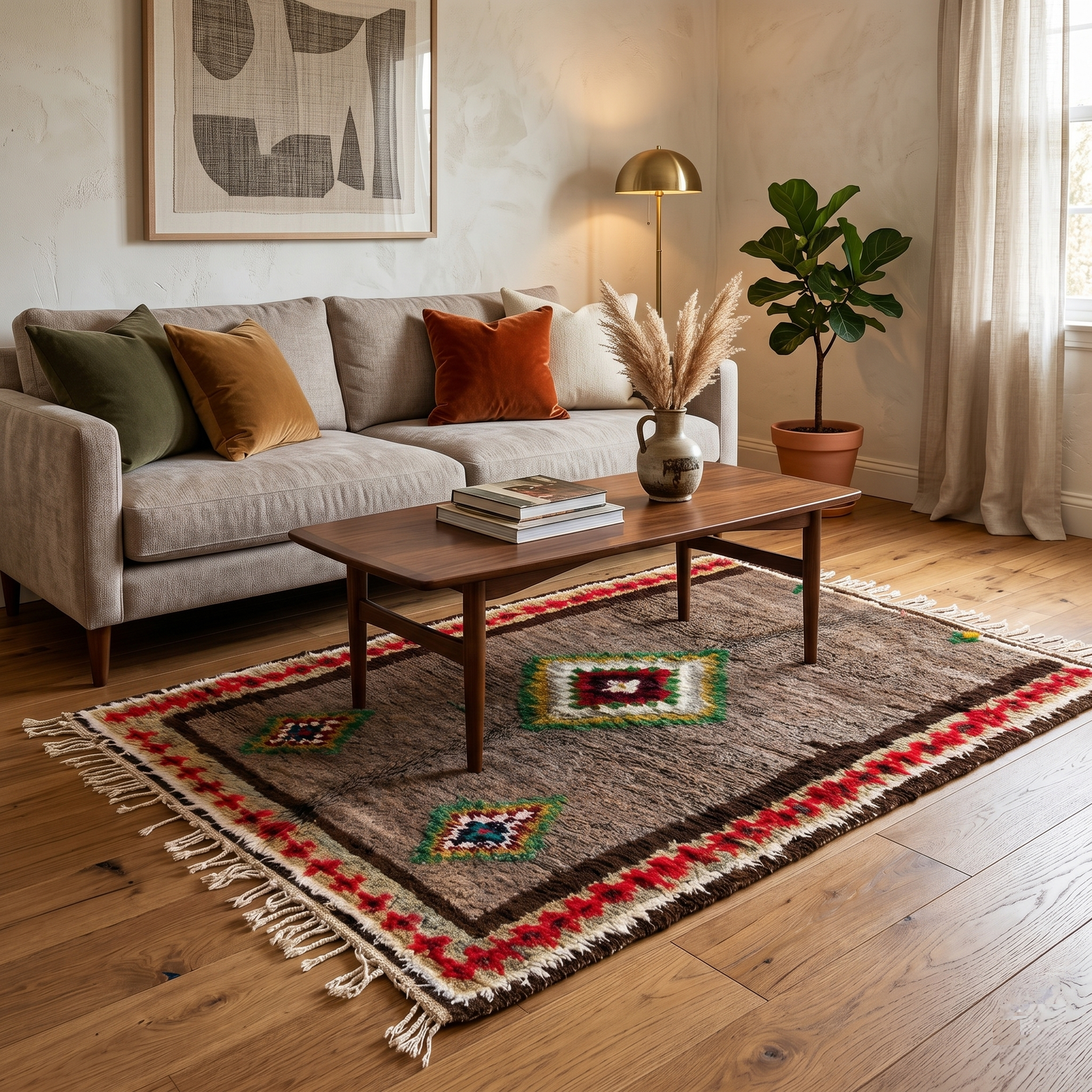 Handwoven Vintage Moroccan Berber Rug - Image 1