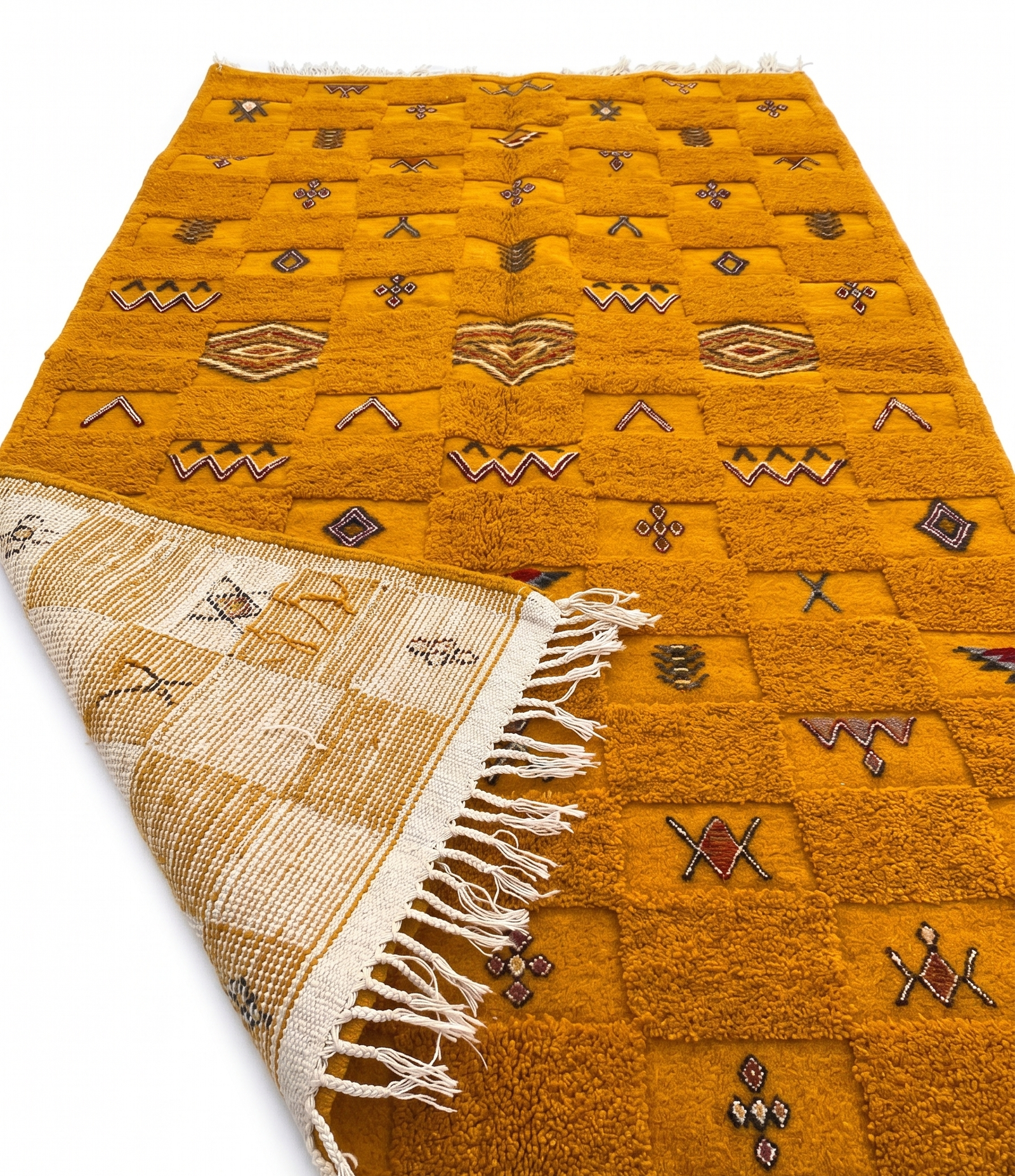 Authentic Saffron Orange Handwoven Rug - Image 2