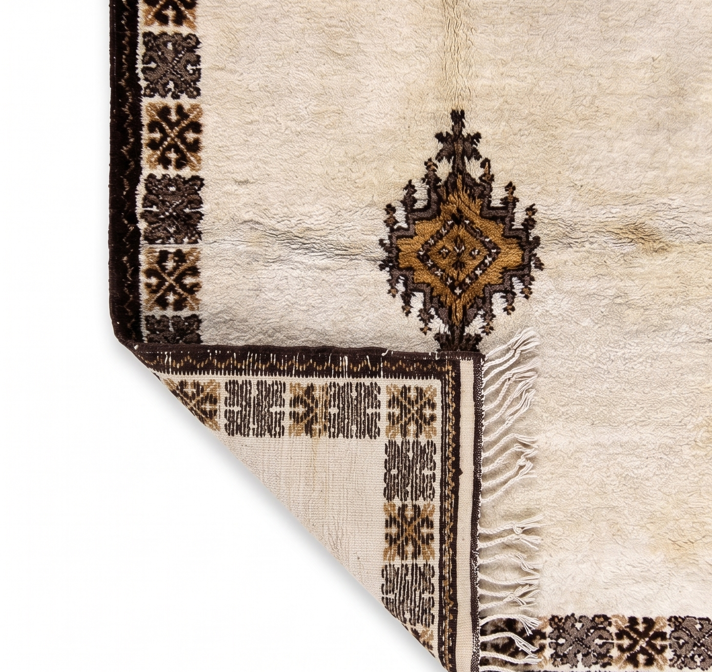 Handwoven Vintage Medallion Border Rug - Image 3