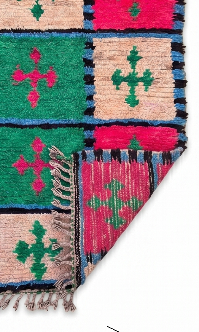 Handmade Colorful Geometric Runner Rug - Image 3