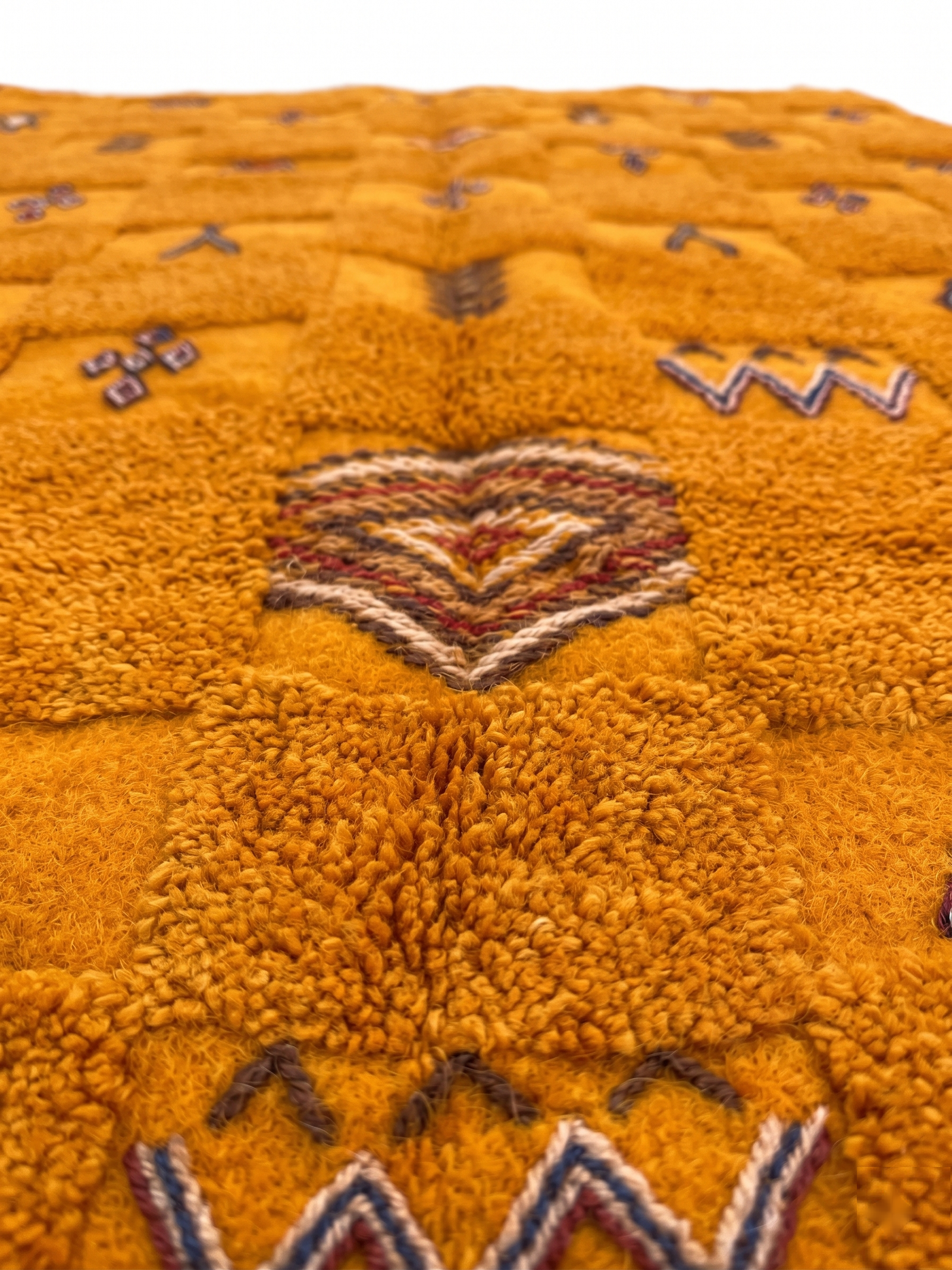 Authentic Saffron Orange Handwoven Rug - Image 3
